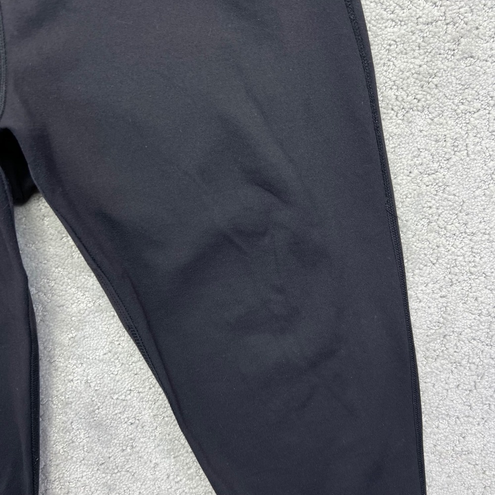 Lululemon Leggings Womens 10 Black High Cropped Mesh Panels Hem Active Yoga - Picture 3 of 14